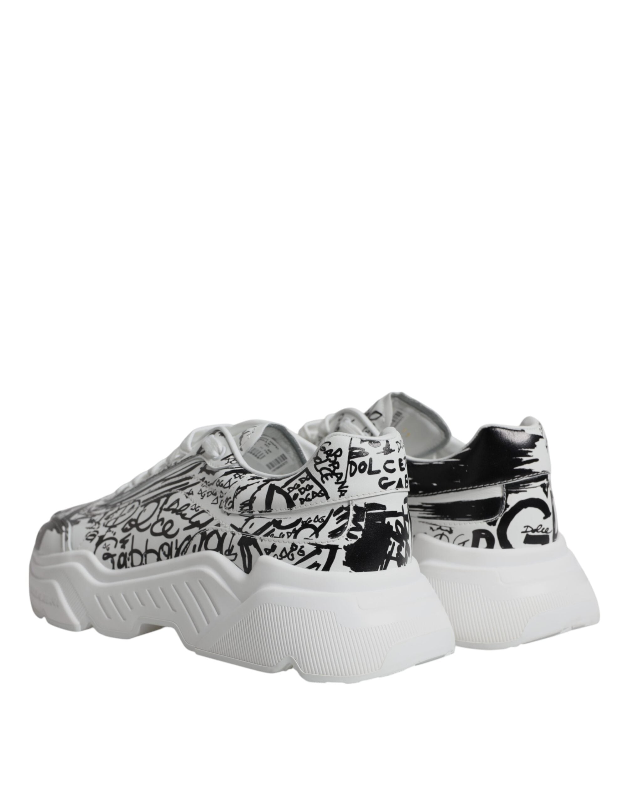 Dolce & Gabbana Λευκά Μαύρα Graffiti Daymaster Sneakers Παπούτσια