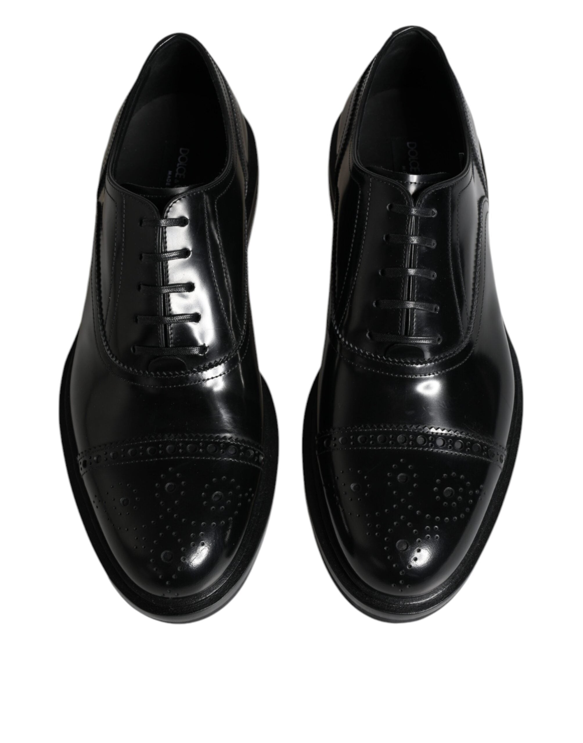 Dolce & Gabbana Ανδρικά Επίσημα Παπούτσια Oxford Wingtip από Μαύρο Δέρμα