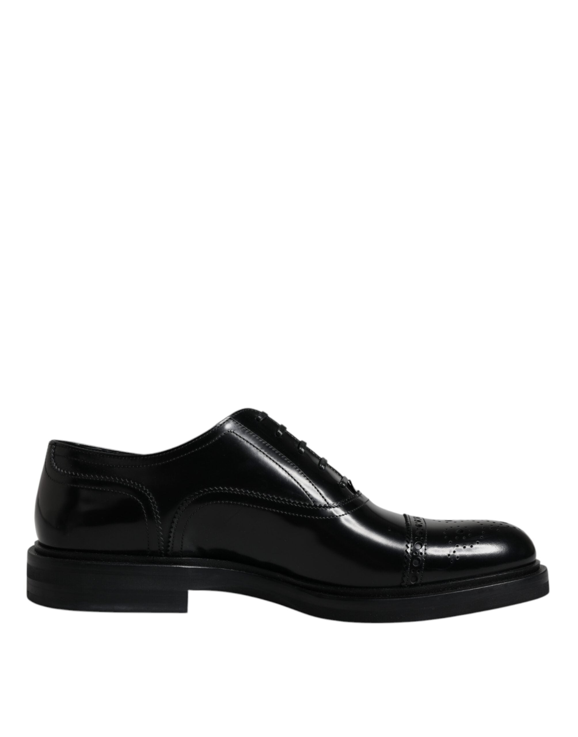 Dolce & Gabbana Ανδρικά Επίσημα Παπούτσια Oxford Wingtip από Μαύρο Δέρμα