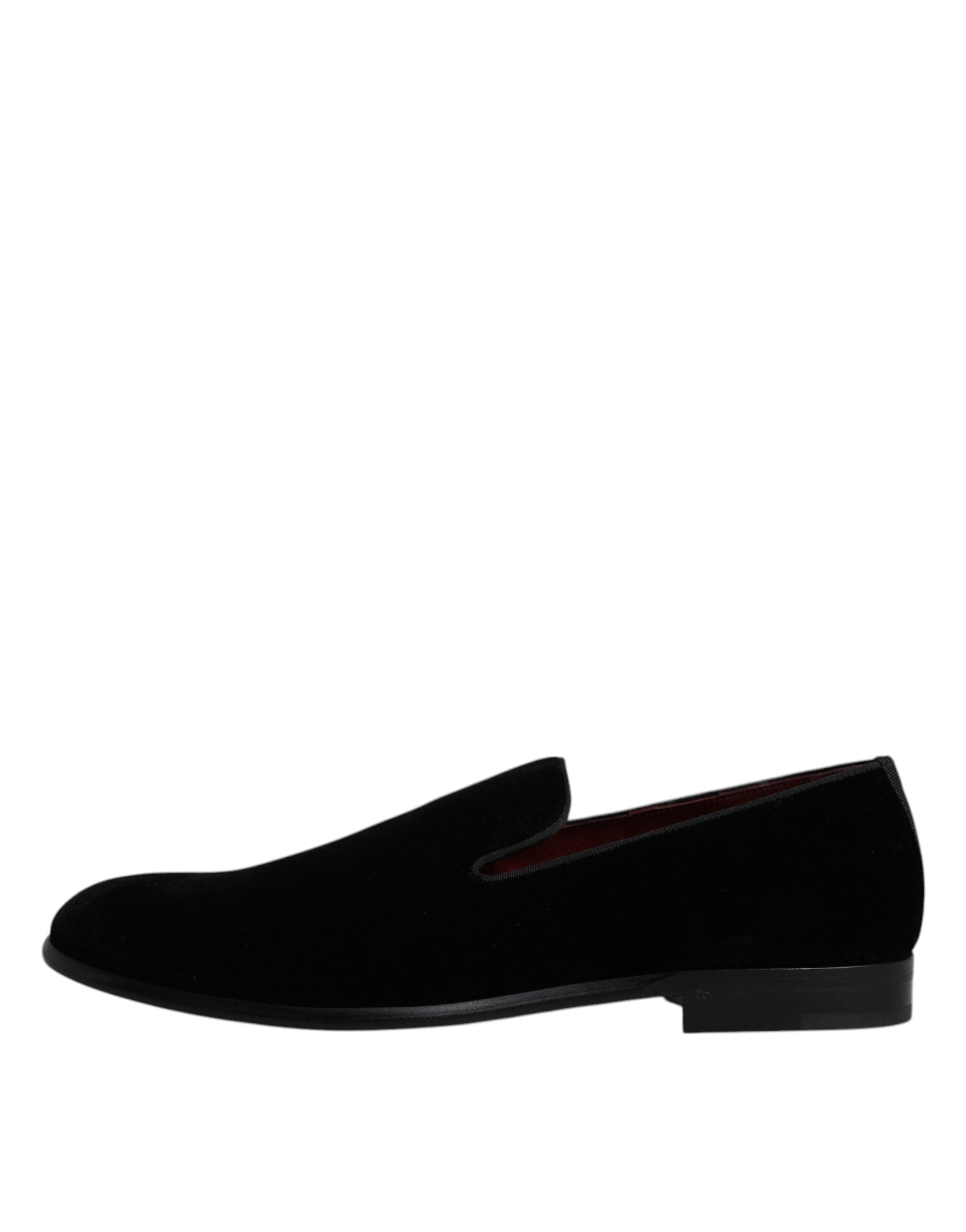 Dolce & Gabbana Μαύρα Σουέτ Δερμάτινα Παντόφλες Loafers Παπούτσια