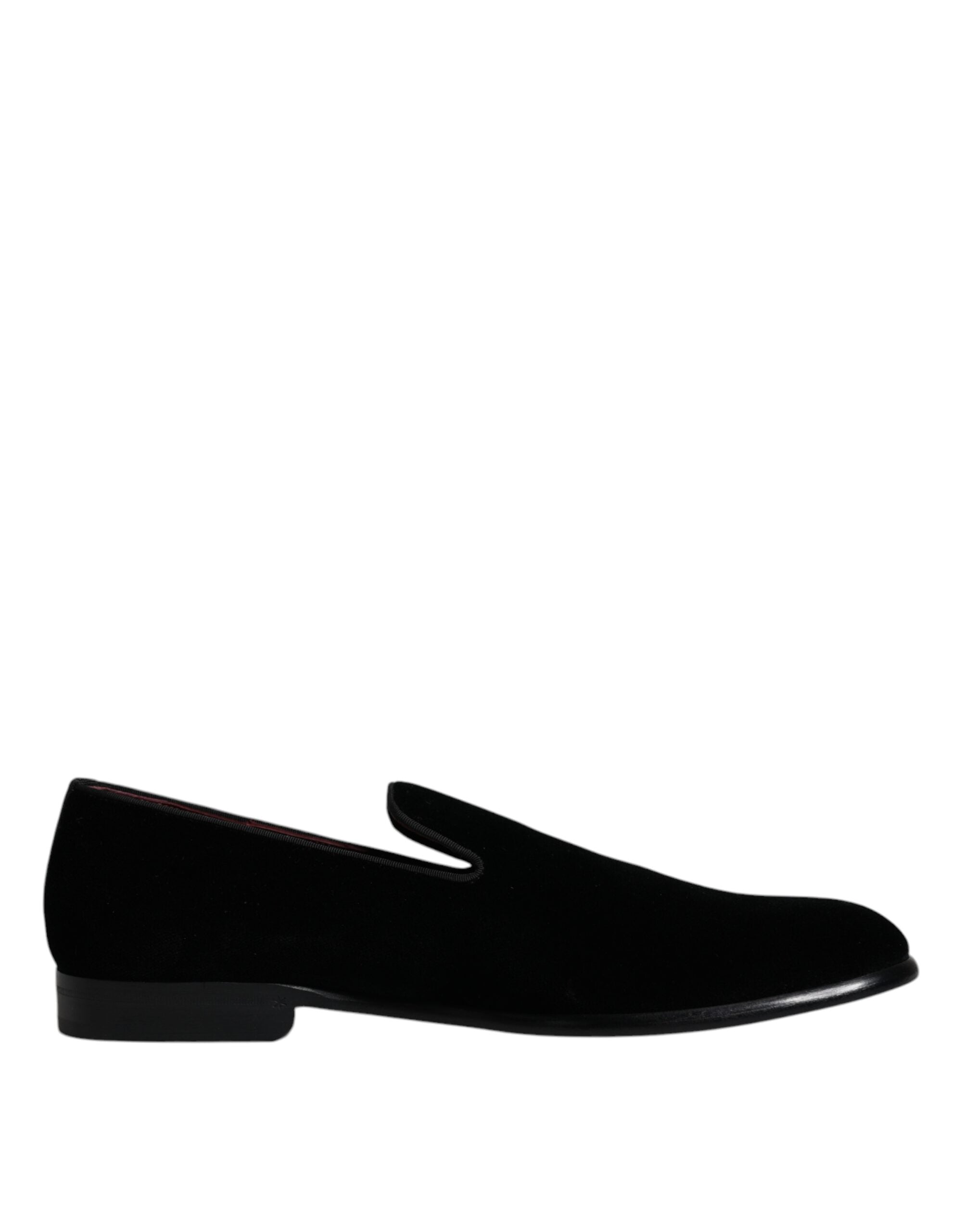 Dolce & Gabbana Μαύρα Σουέτ Δερμάτινα Παντόφλες Loafers Παπούτσια