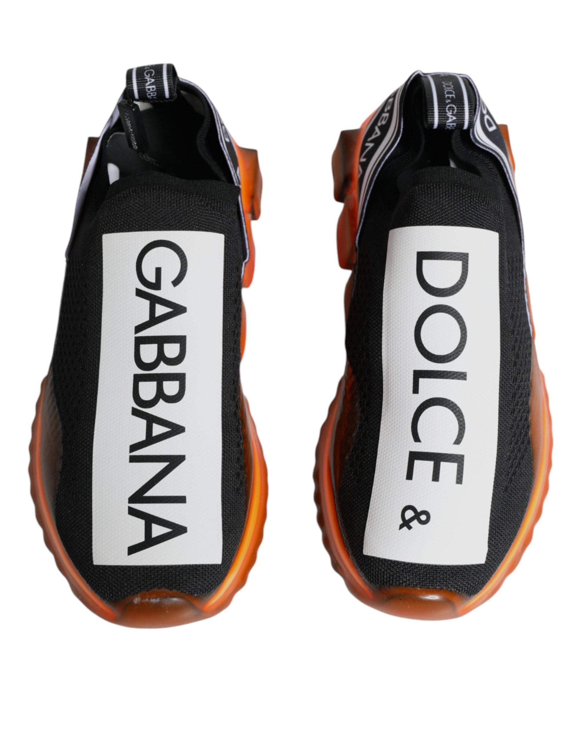 Dolce & Gabbana Μαύρα Πορτοκαλί Sorrento Slip On Sneakers Παπούτσια