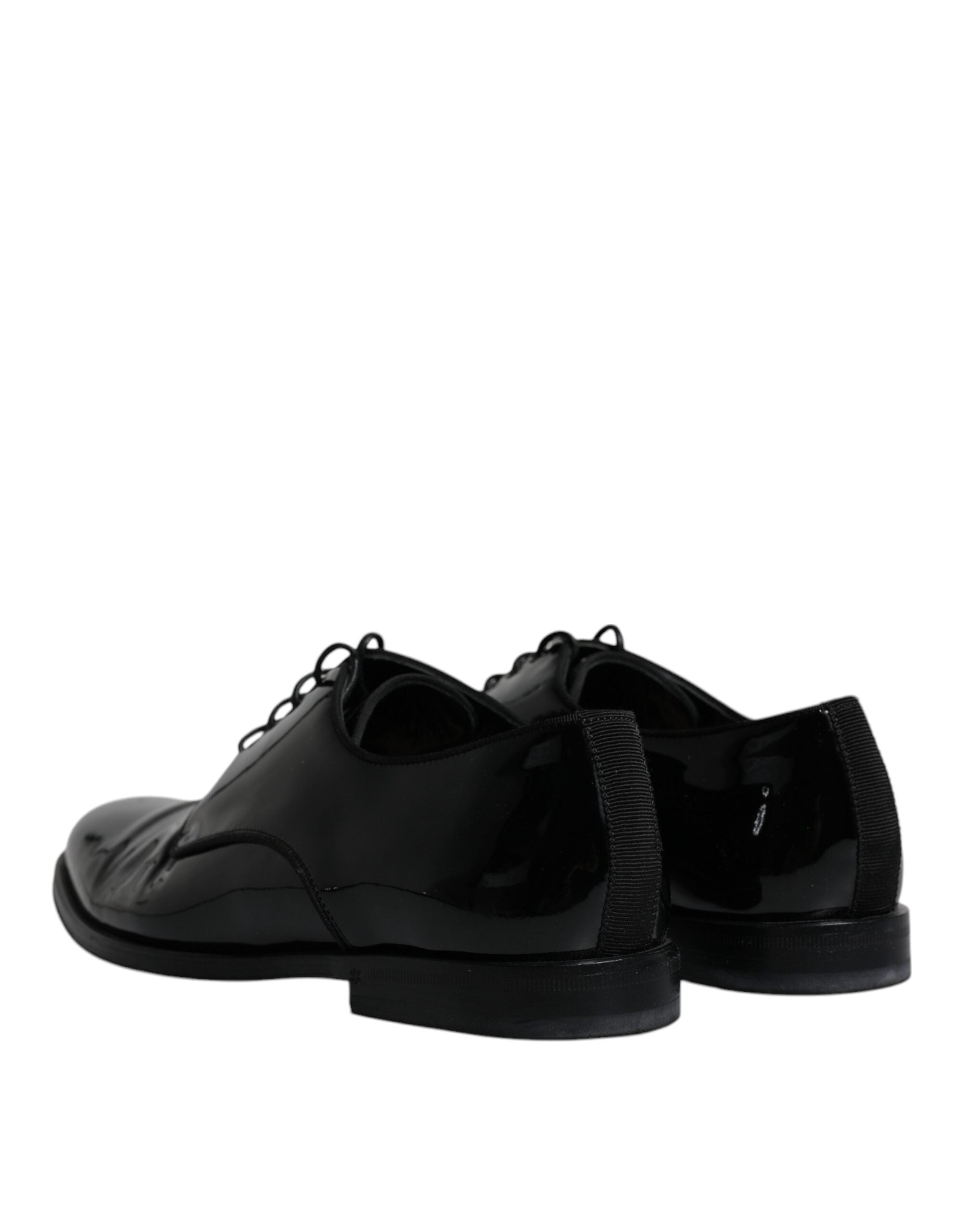 Dolce & Gabbana Black Leather Lace Up Men Derby Formal Shoes