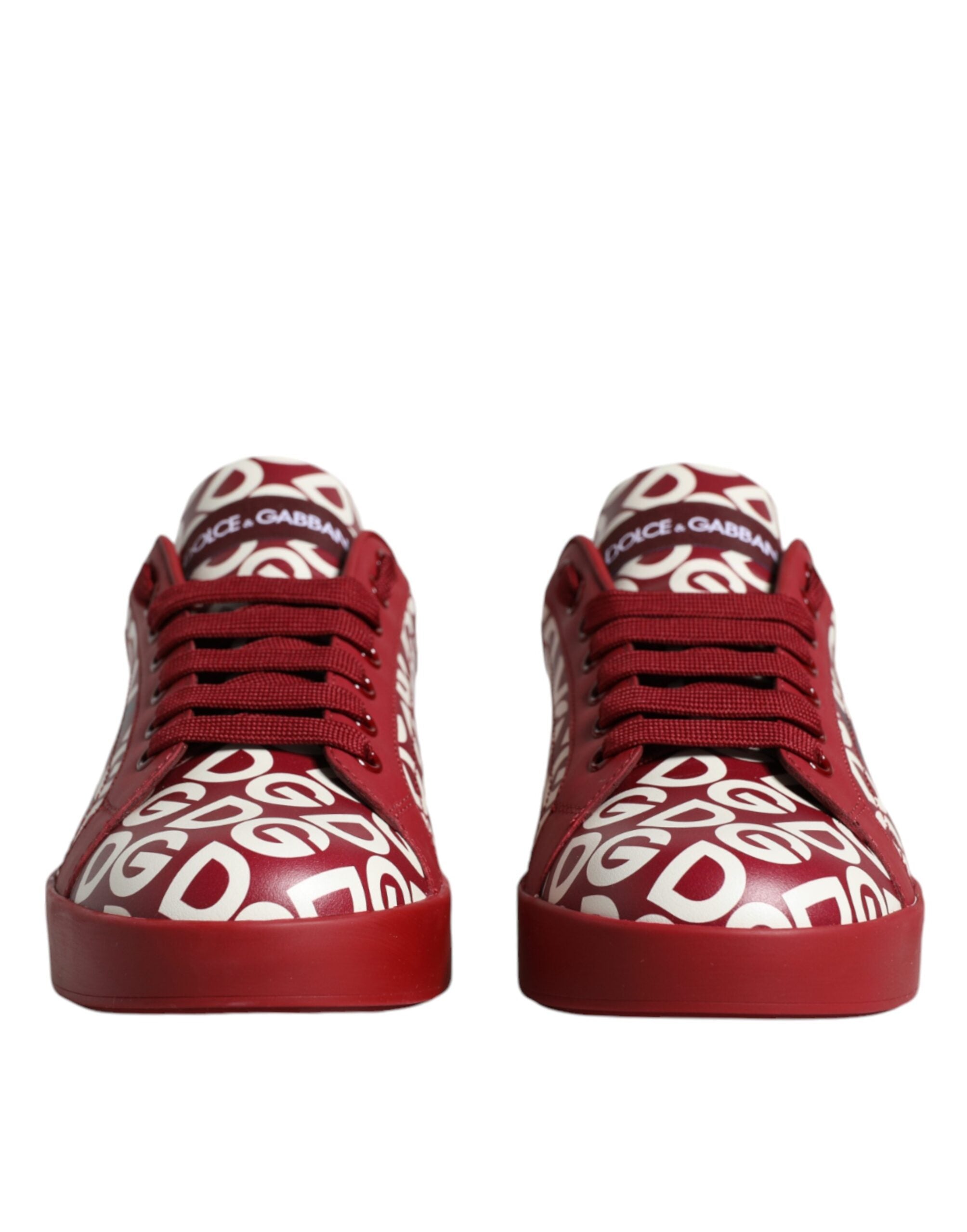 Dolce & Gabbana Λευκά Κόκκινα Δερμάτινα DG Mania Sneakers Παπούτσια