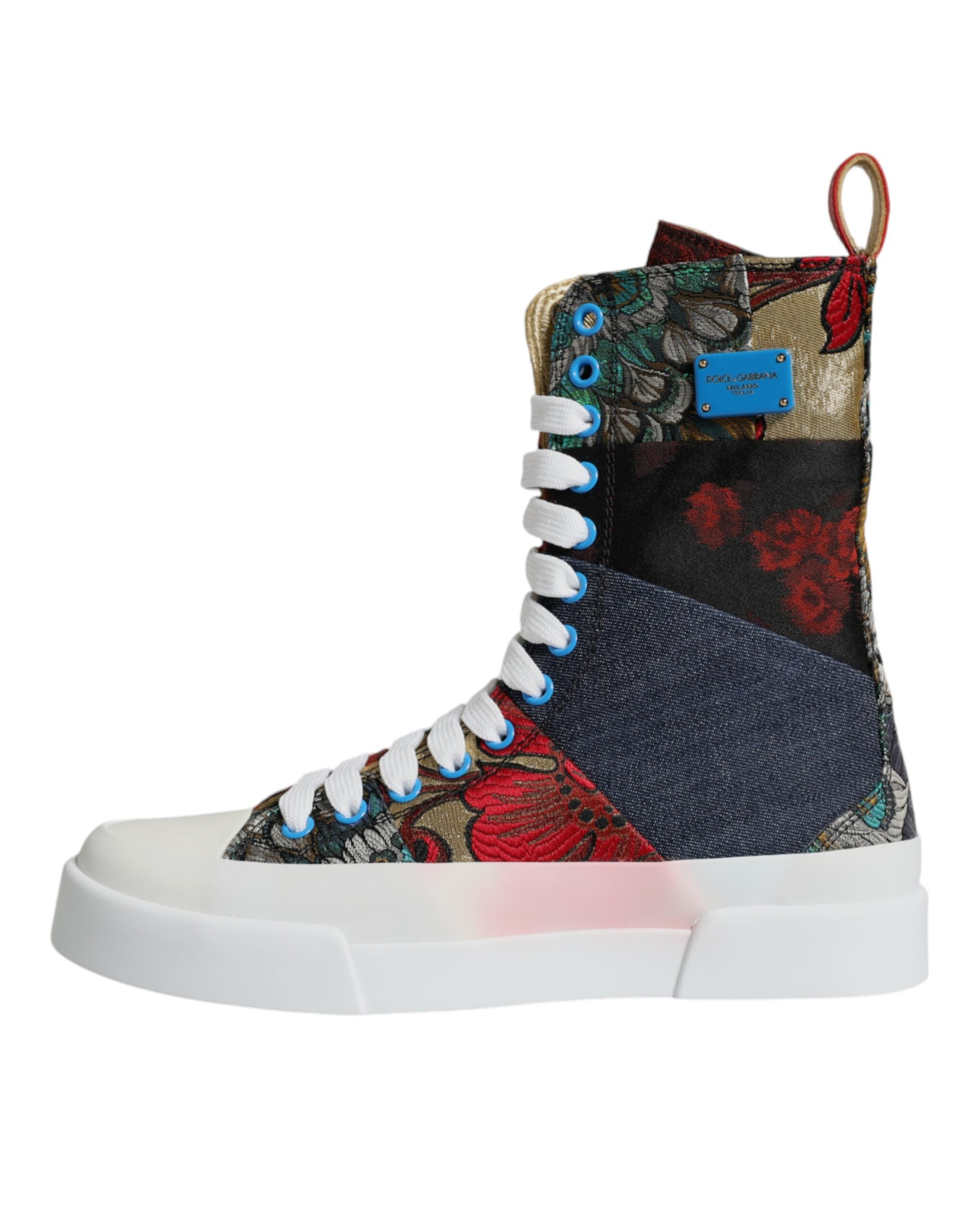 Dolce & Gabbana Πολύχρωμα Sneakers σε Ψηλή Κορυφή Patchwork