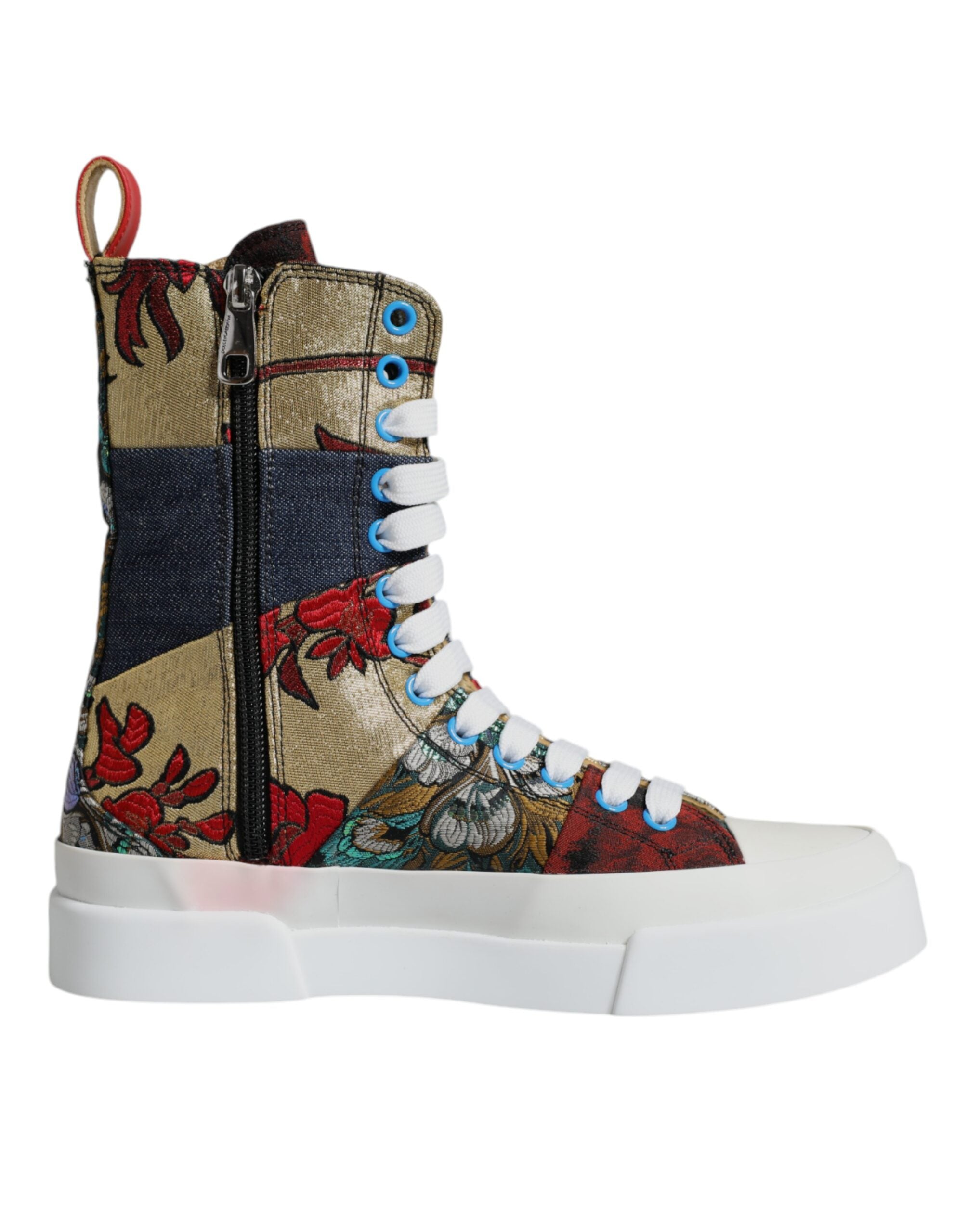 Dolce & Gabbana Πολύχρωμα Sneakers σε Ψηλή Κορυφή Patchwork