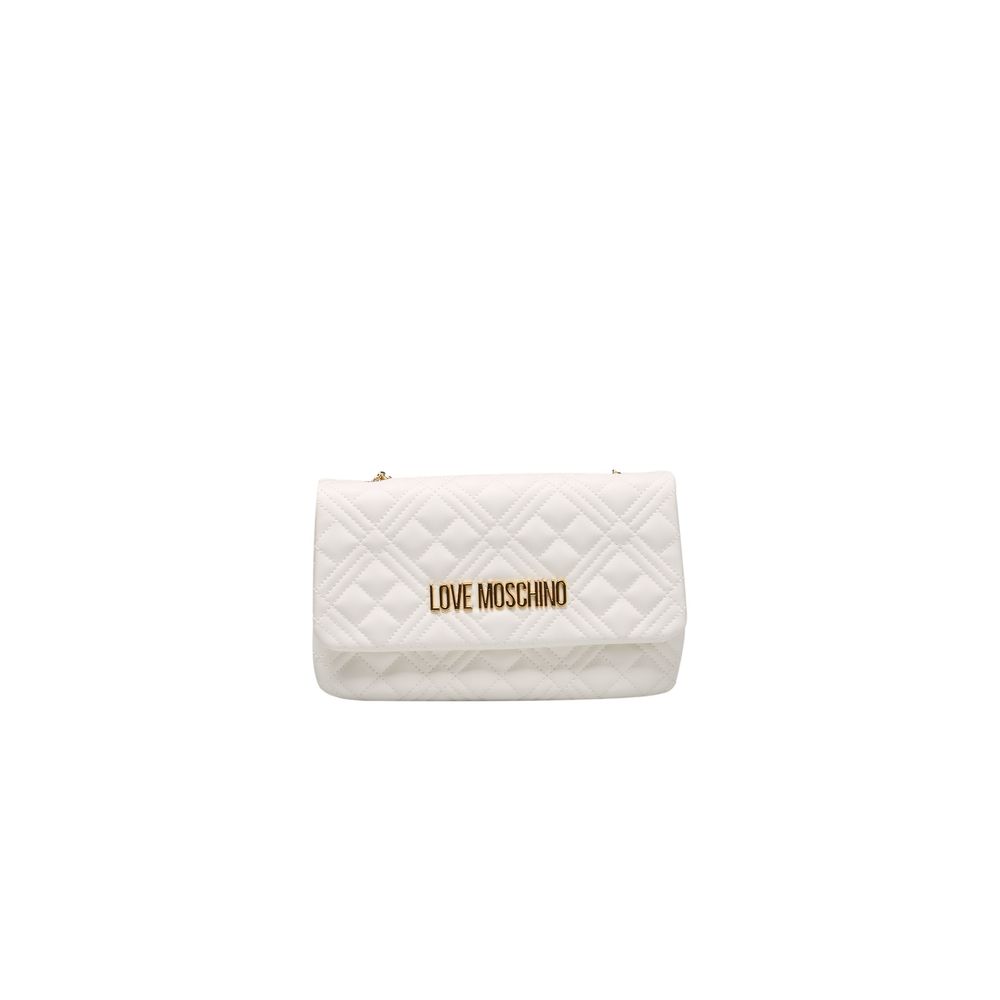 Love Moschino Λευκή Τσάντα Crossbody από Πολυαιθυλένιο