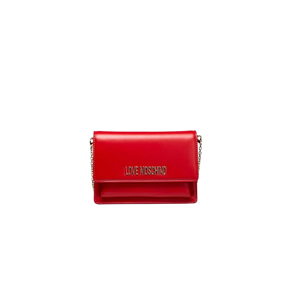 Love Moschino Κόκκινη Τσάντα Crossbody από Πολυαιθυλένιο