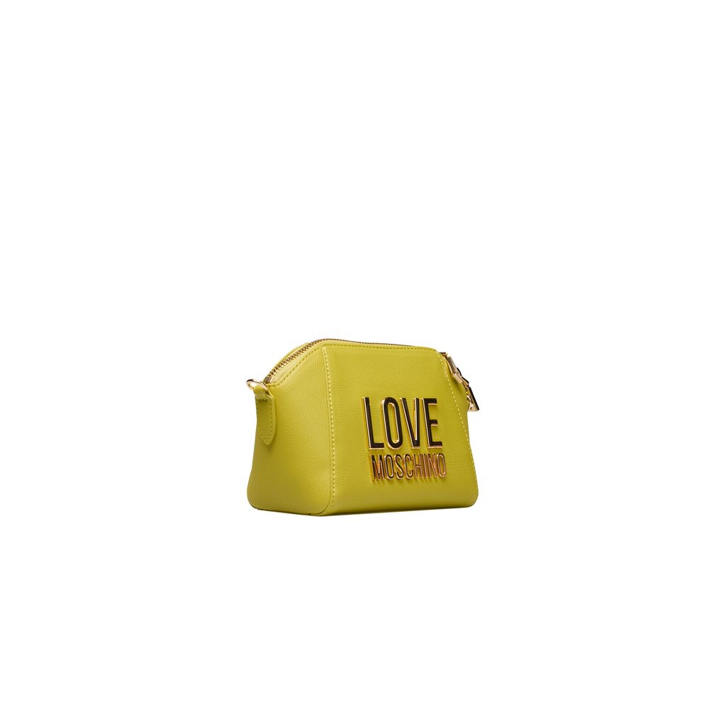 Love Moschino Κίτρινη Crossbody Τσάντα Πολυαιθυλενίου