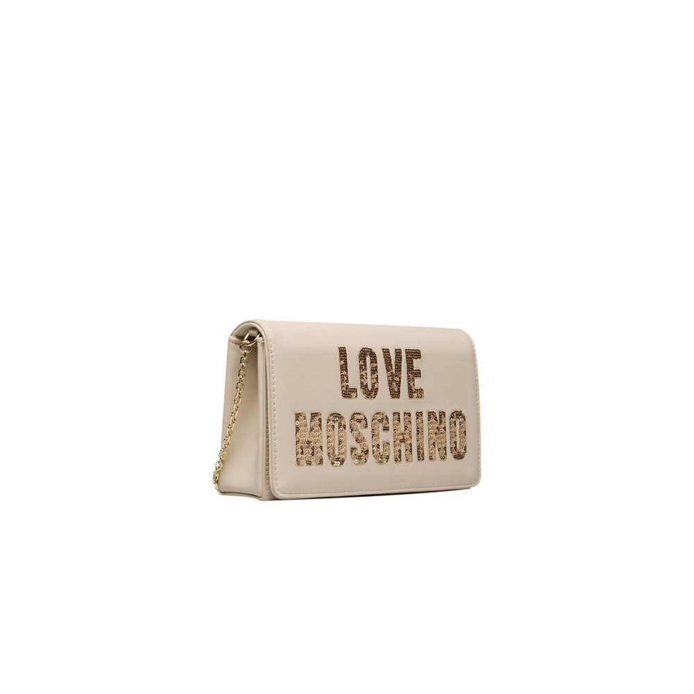 Τσάντα χιαστί από μπεζ πολυαιθυλένιο Love Moschino