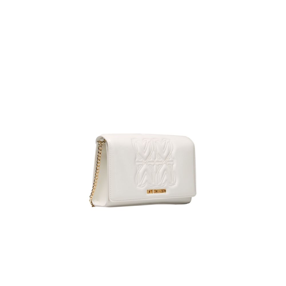 Love Moschino Λευκή Πολυαιθυλενική Τσάντα Crossbody