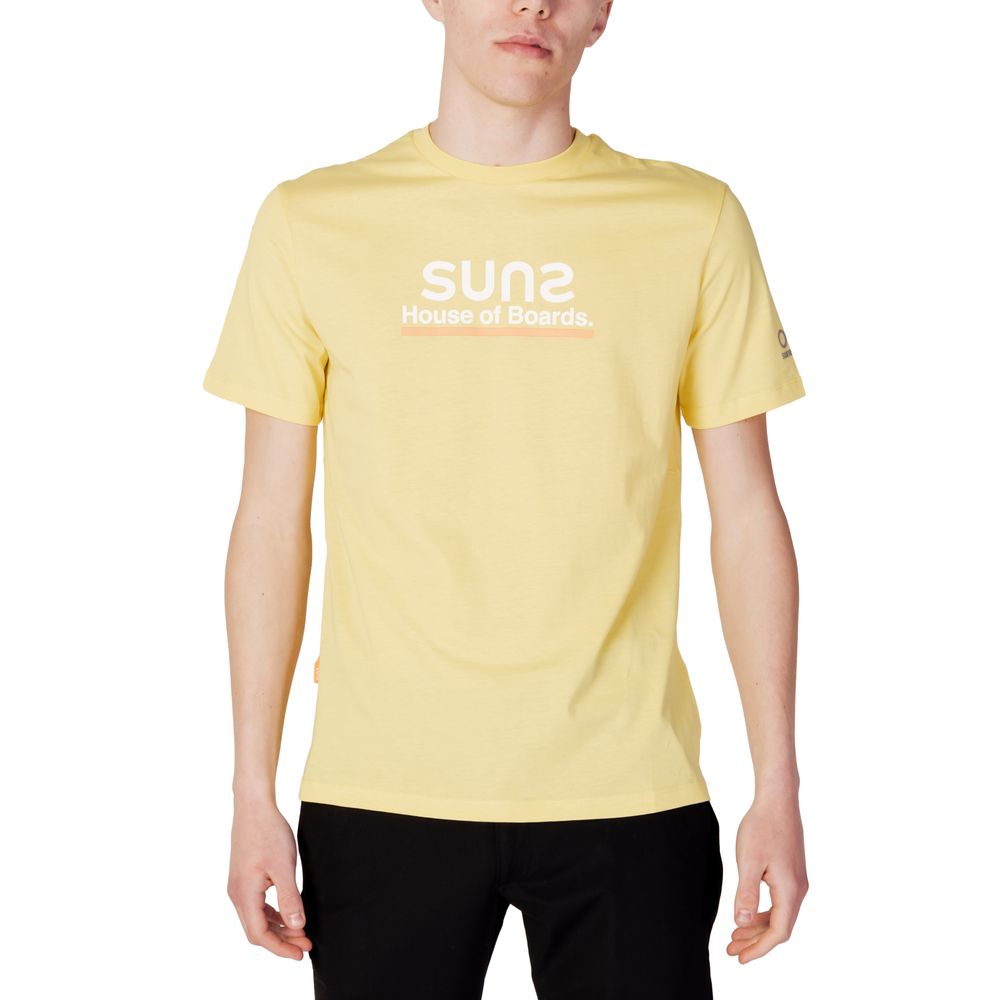 Κίτρινο Βαμβακερό T-Shirt της Suns