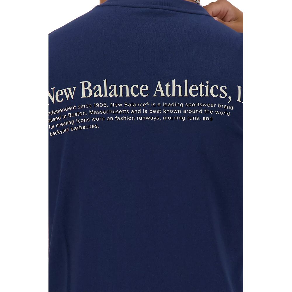 New Balance Μπλε Βαμβακερό T-Shirt