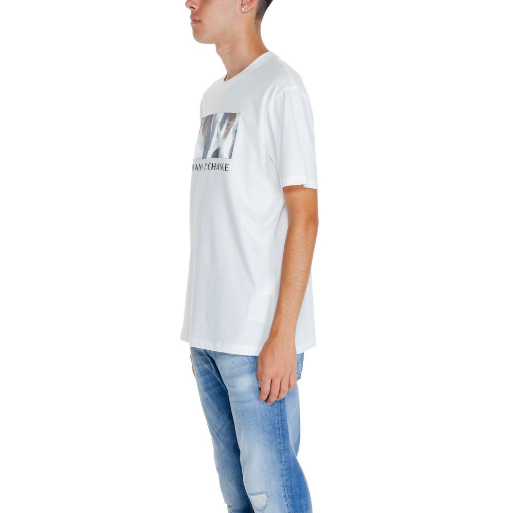 Λευκό Βαμβακερό T-Shirt Armani Exchange