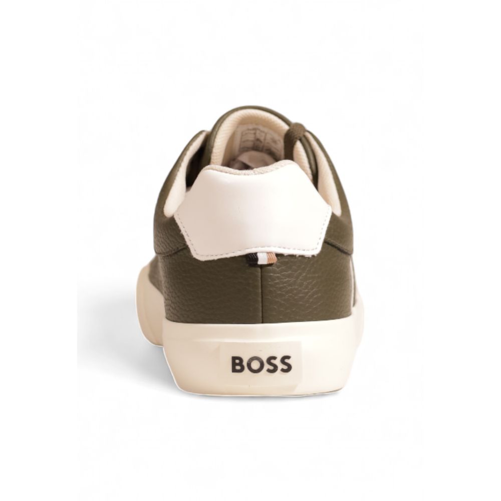 Hugo Boss Πράσινα Δερμάτινα Sneakers