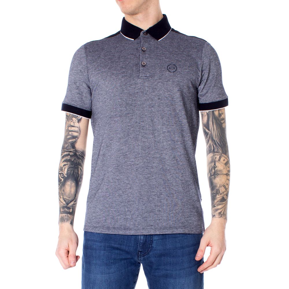 Armani Exchange Μπλε Βαμβακερό Polo Shirt