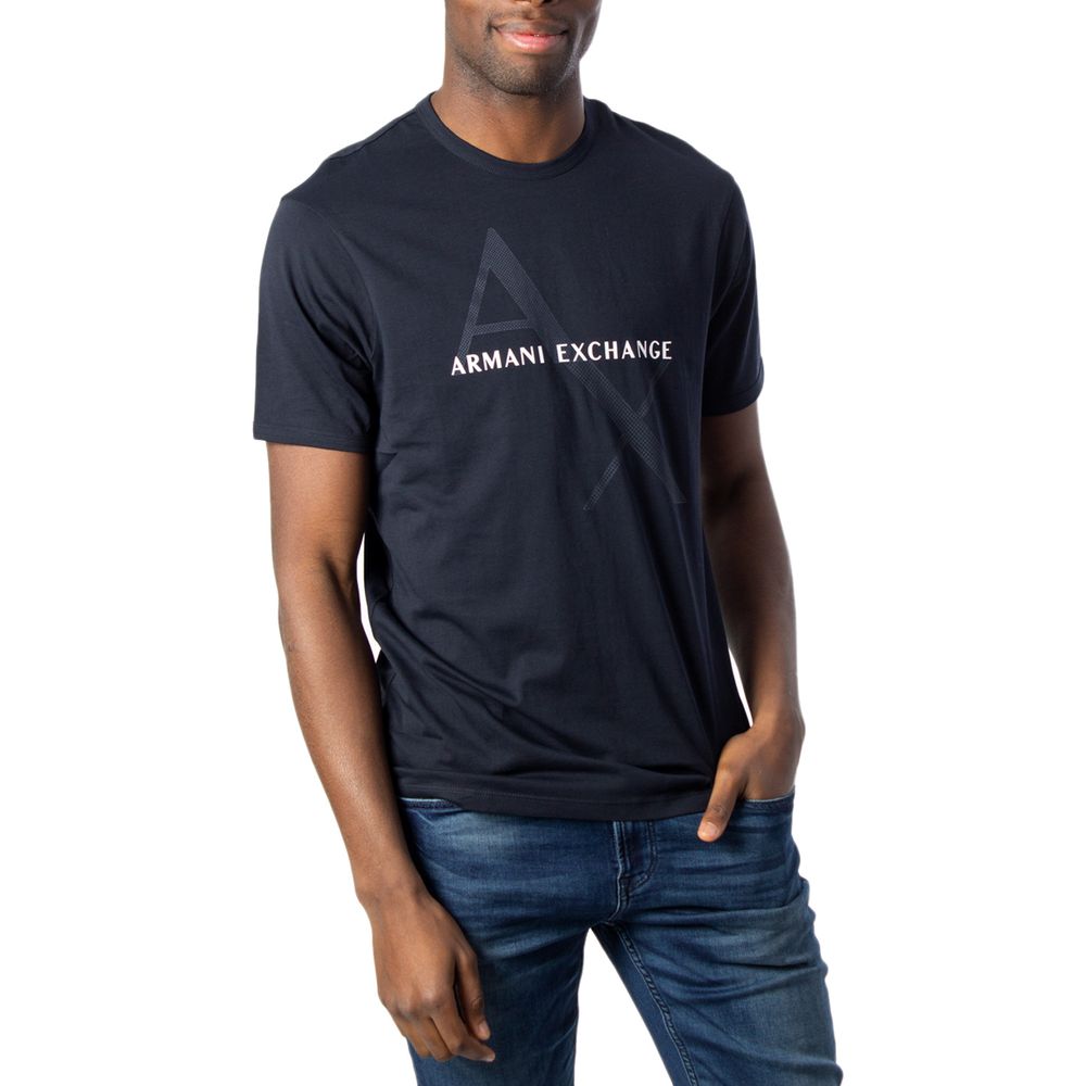 Armani Exchange Μπλε Βαμβακερό T-Shirt