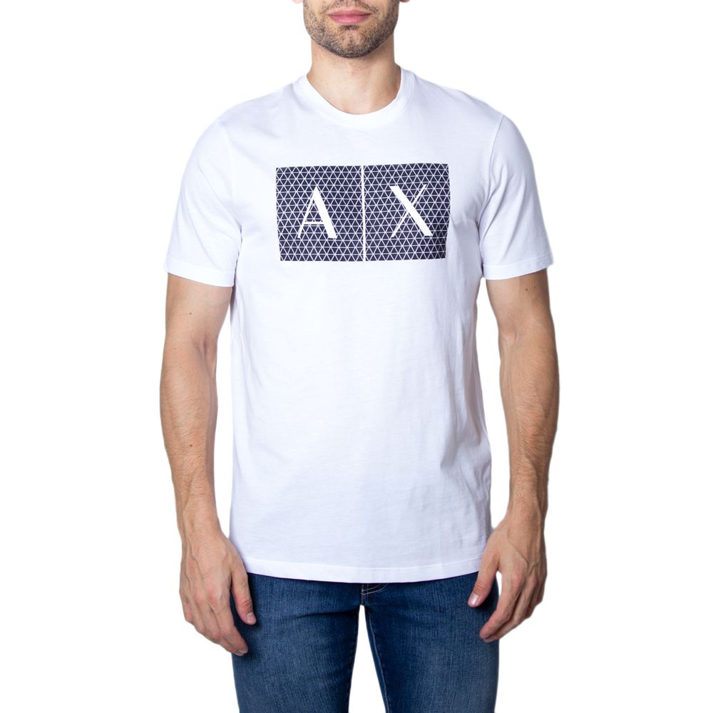 Λευκό Βαμβακερό T-Shirt Armani Exchange