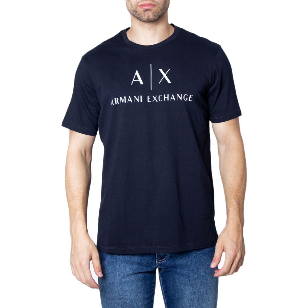 Armani Exchange Μπλε Βαμβακερό T-Shirt