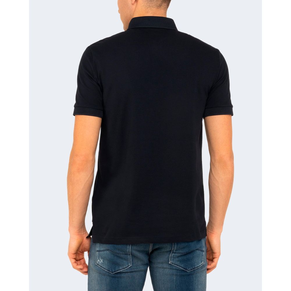 Armani Exchange Μπλε Βαμβακερό Polo Μπλουζάκι