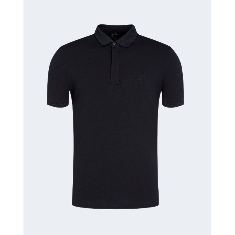 Armani Exchange Μπλε Βαμβακερό Polo Μπλουζάκι