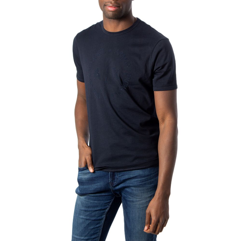 Armani Exchange Μπλε Βαμβακερό T-Shirt