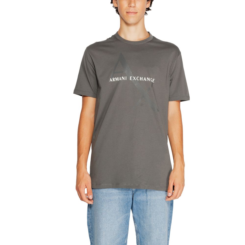 Γκρι Βαμβακερό T-Shirt Armani Exchange