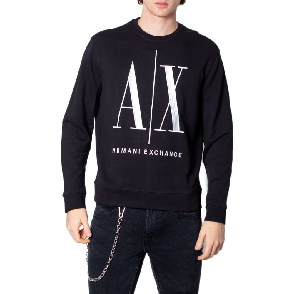 Armani Exchange Black Cotton Sweater