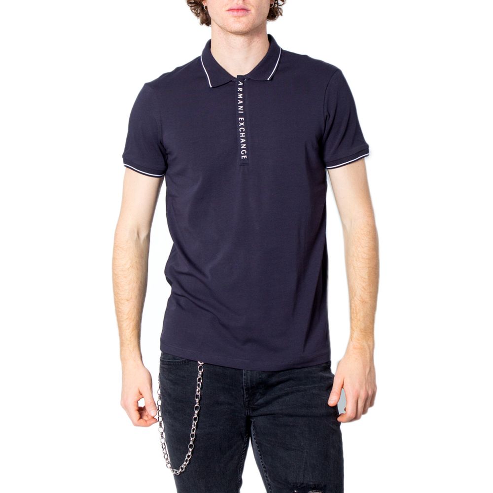 Μπλε Βαμβακερή Μπλούζα Polo Armani Exchange