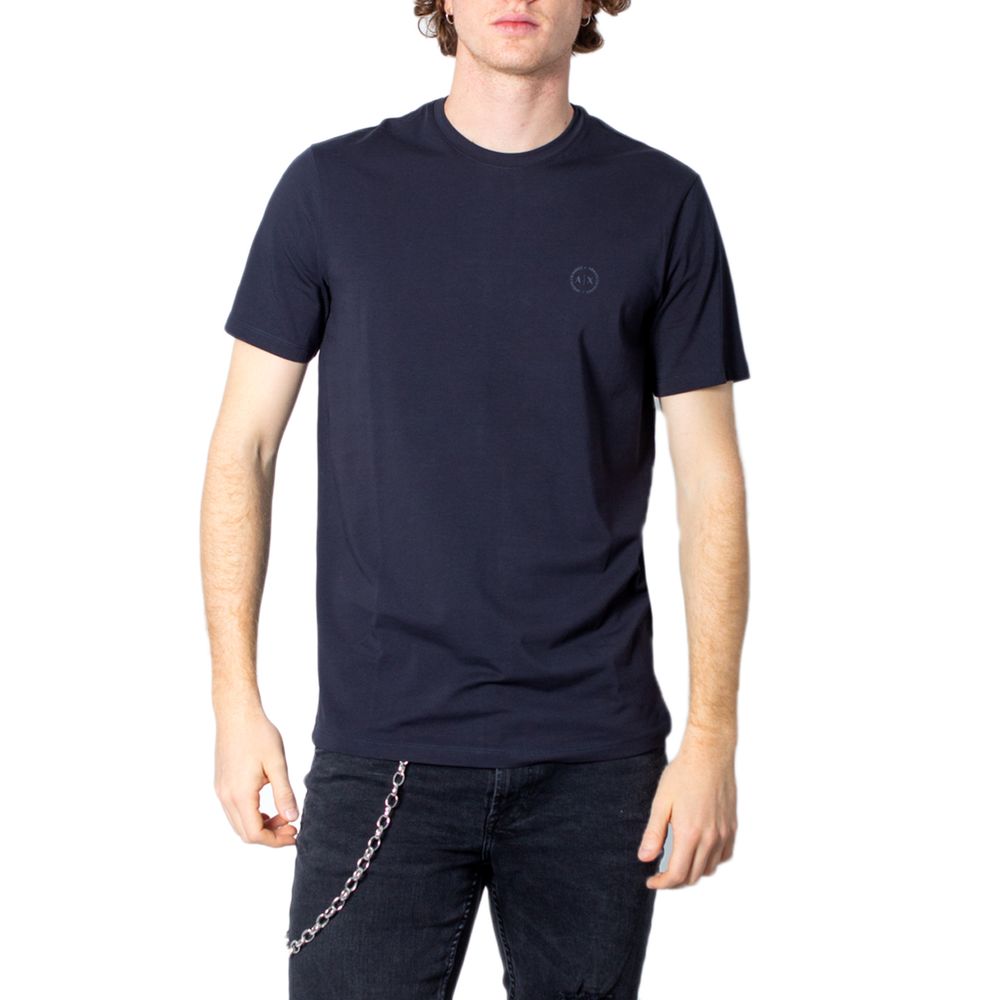 Armani Exchange Μπλε Βαμβακερό T-Shirt