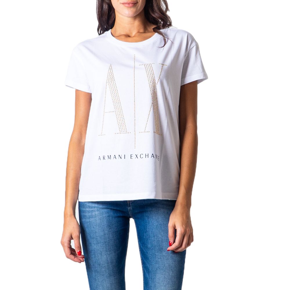 Armani Exchange Λευκά Βαμβακερά Μπλουζάκια & T-Shirt