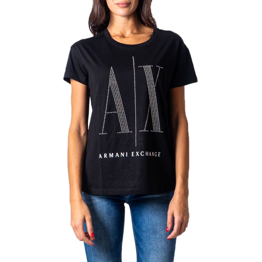 Armani Exchange Μαύρα Βαμβακερά Τοπ & T-Shirt