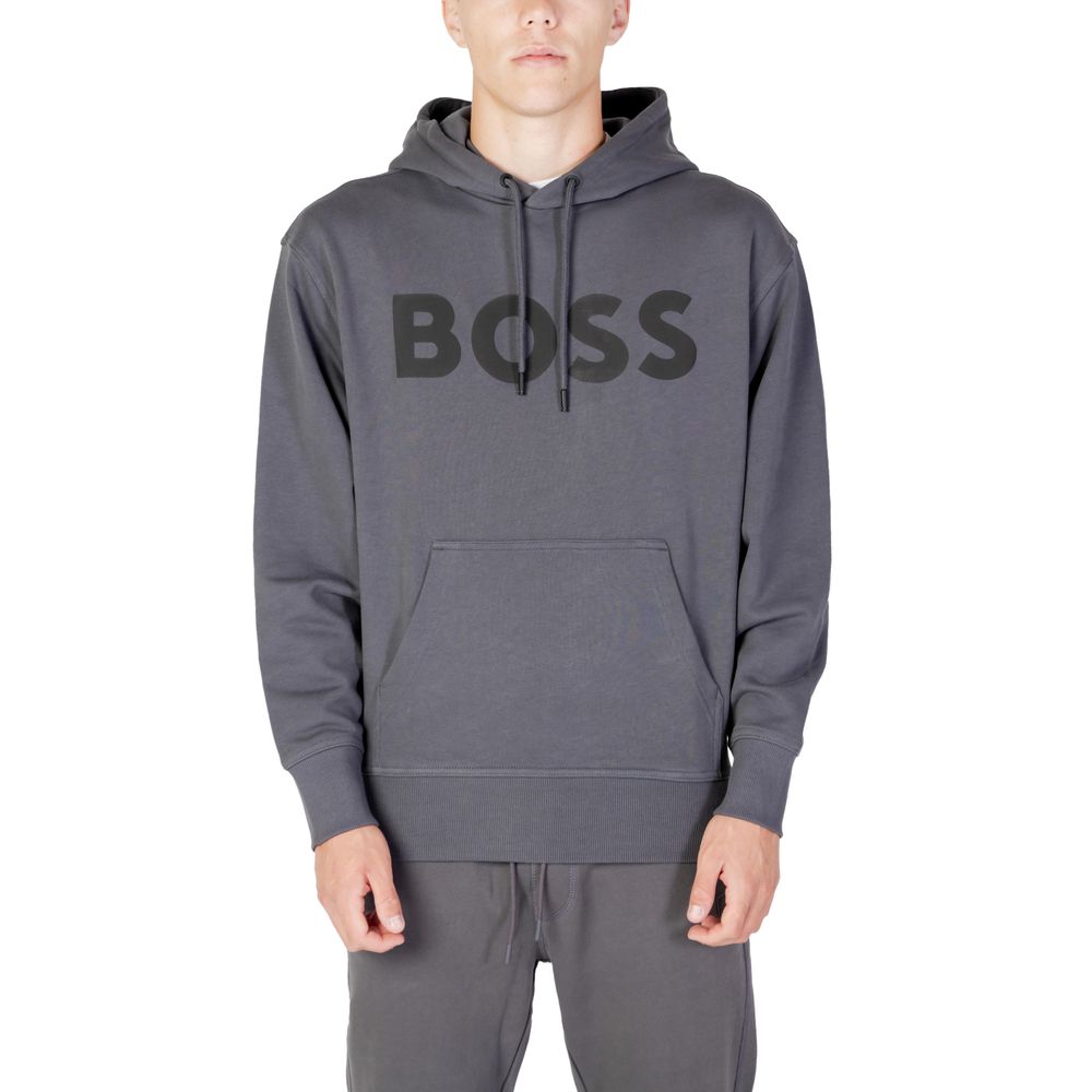 Hugo Boss Γκρι Βαμβακερό Πουλόβερ