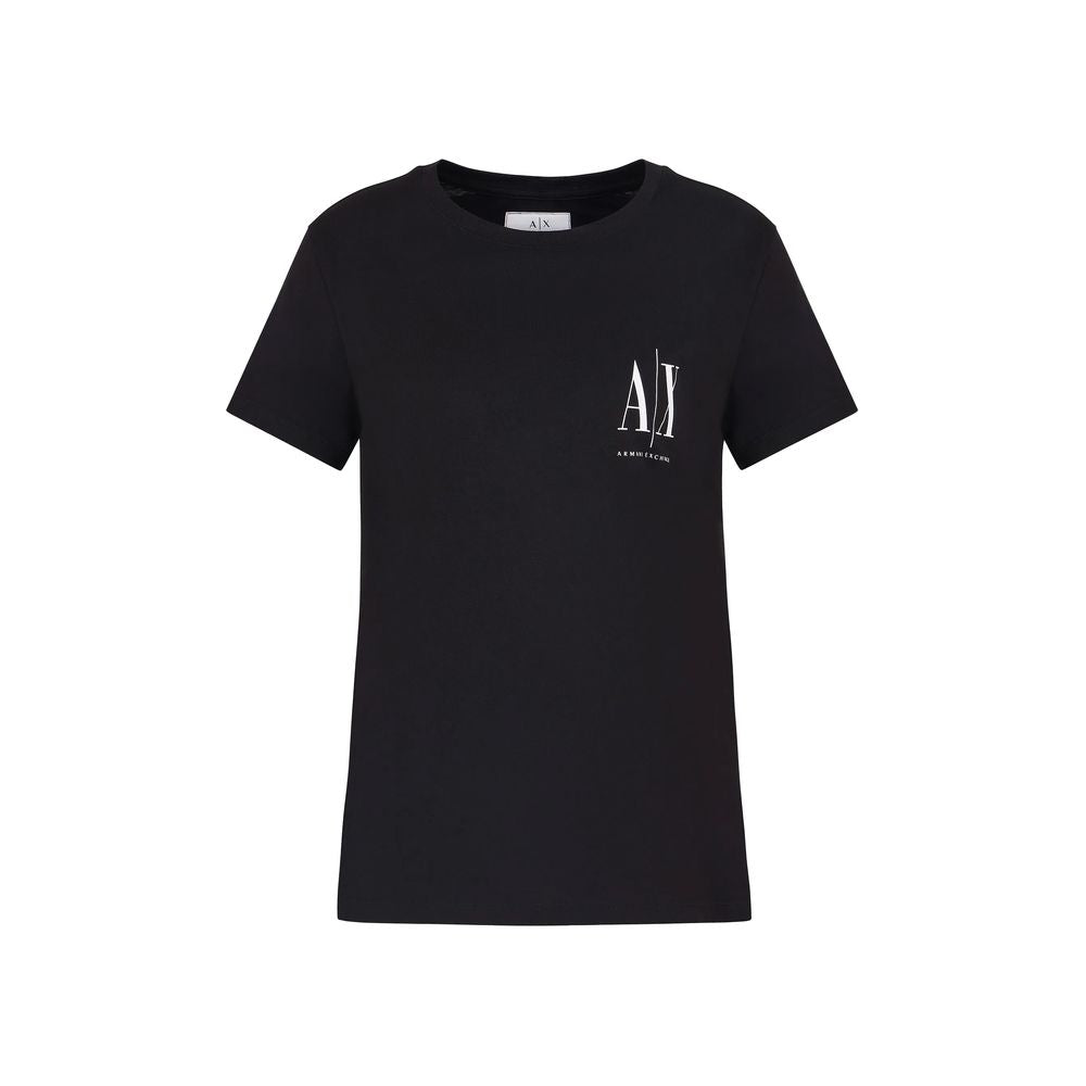 Armani Exchange Μαύρα Βαμβακερά Μπλουζάκια & T-Shirt