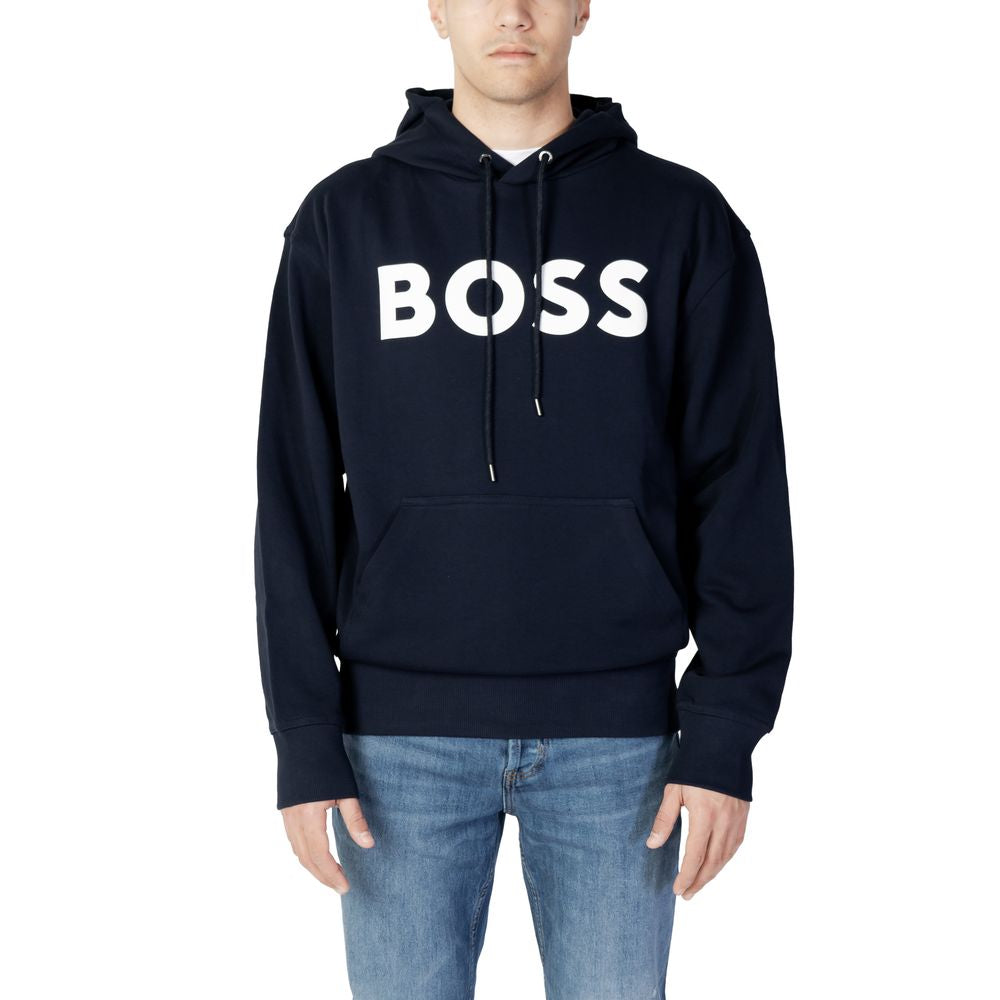 Hugo Boss Μπλε Βαμβακερό Πουλόβερ