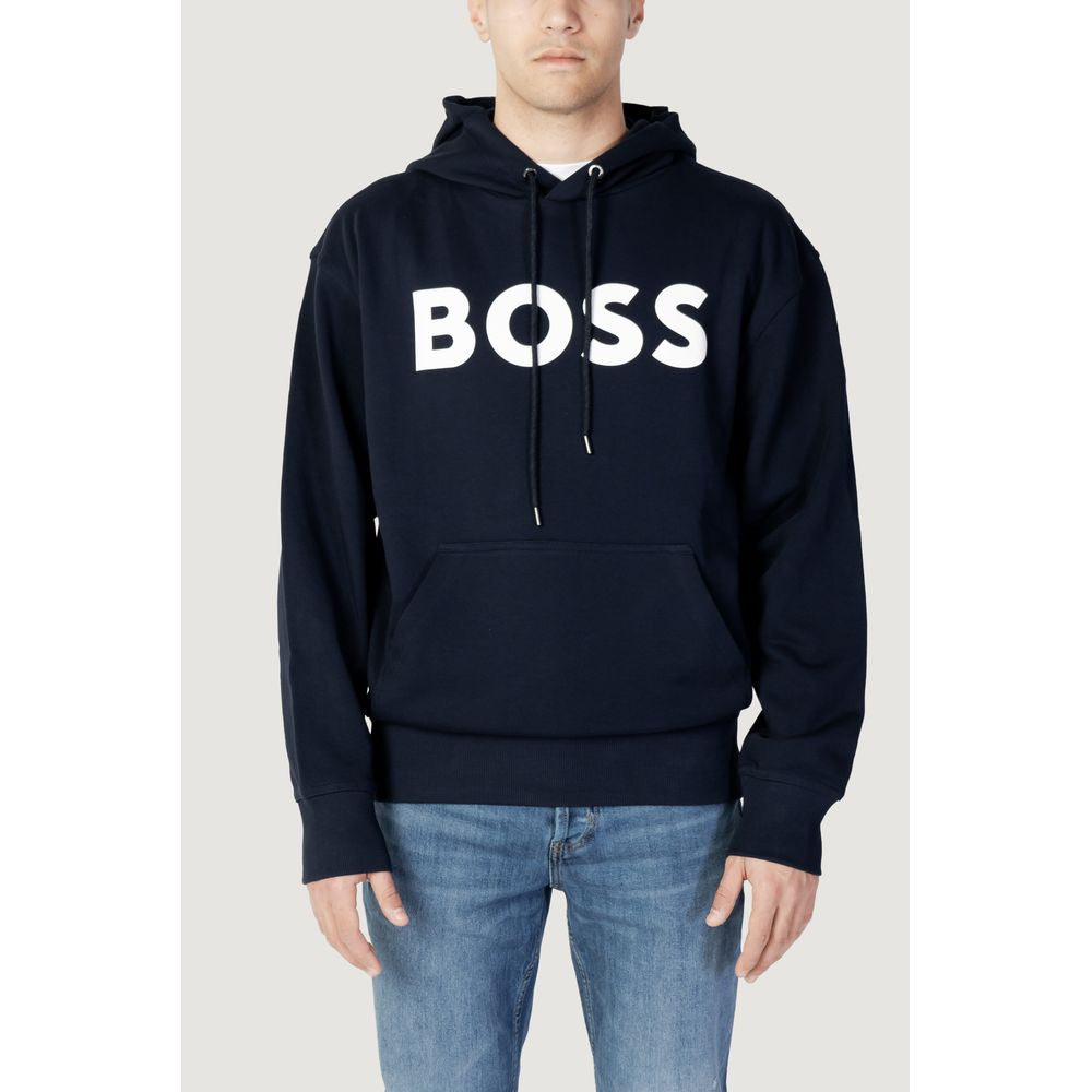 Hugo Boss Μπλε Βαμβακερό Πουλόβερ