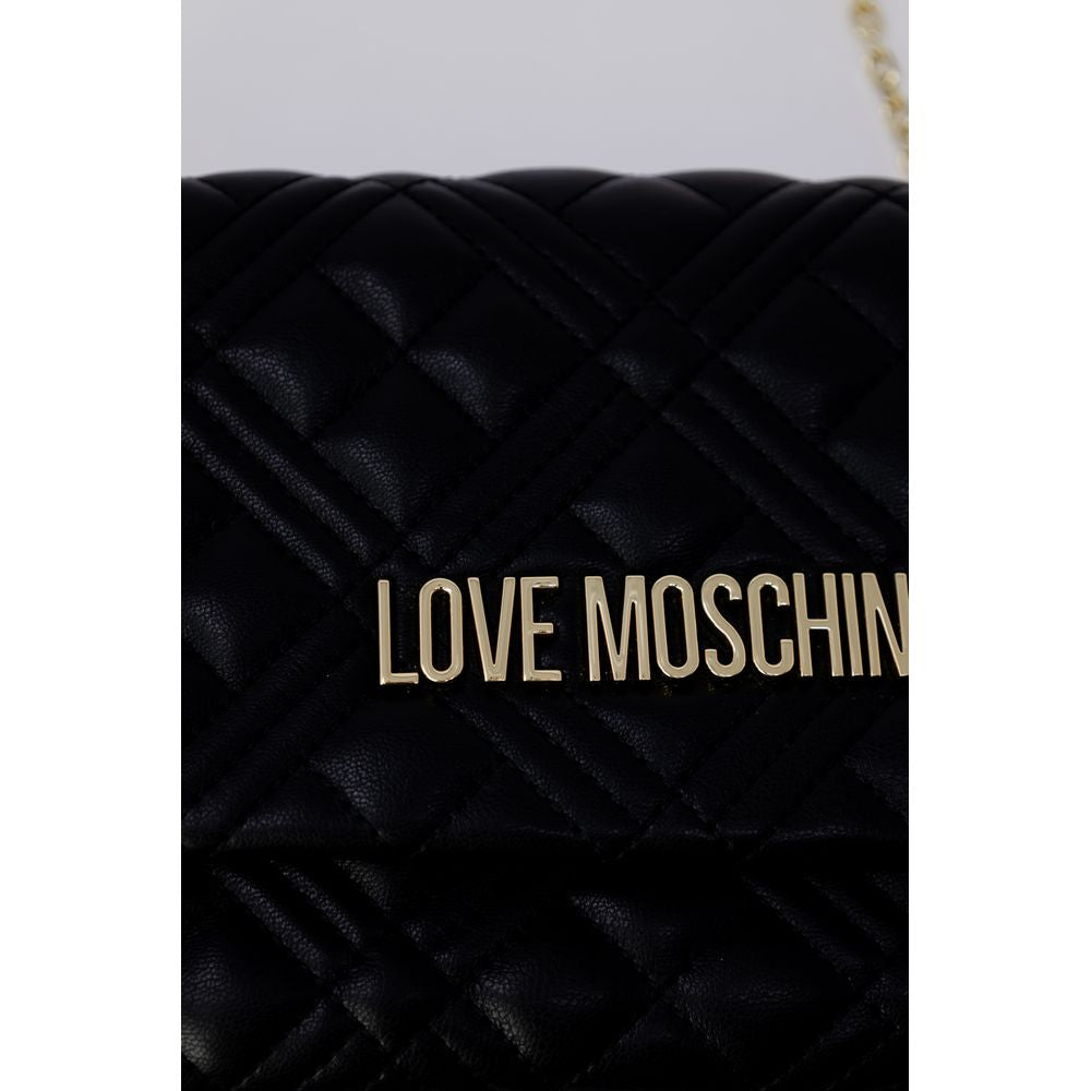 Love Moschino Μαύρη Τσάντα Χειρός από Πολυαιθυλένιο