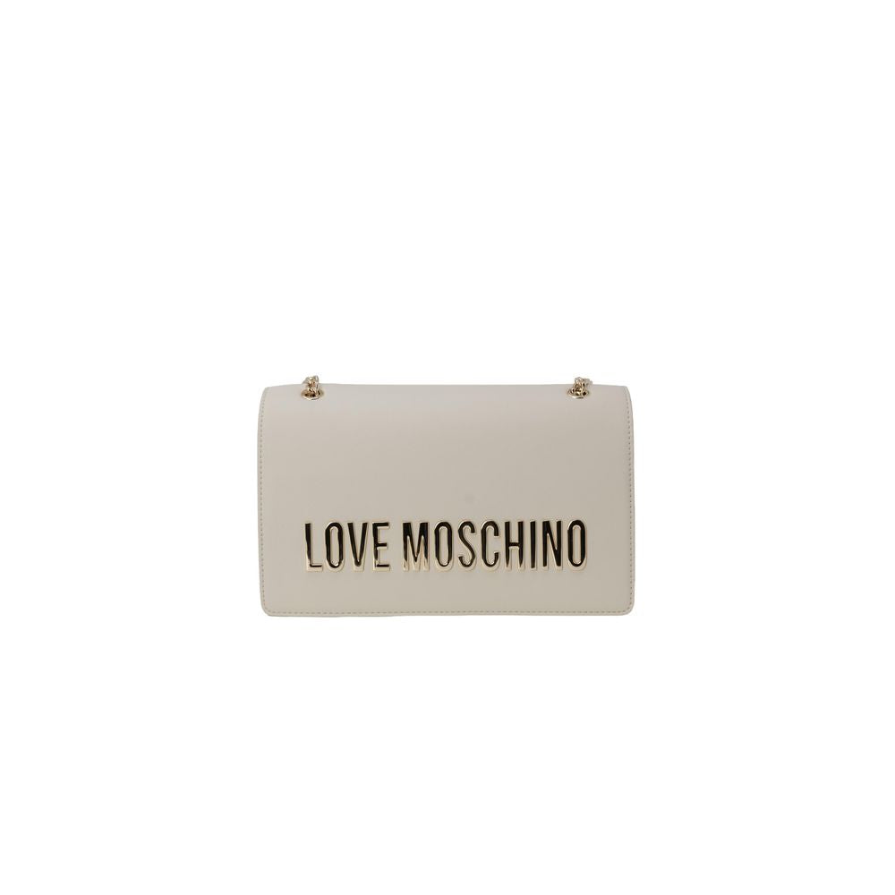 Love Moschino Μπεζ Πολυαιθυλένιο Τσάντα Ώμου