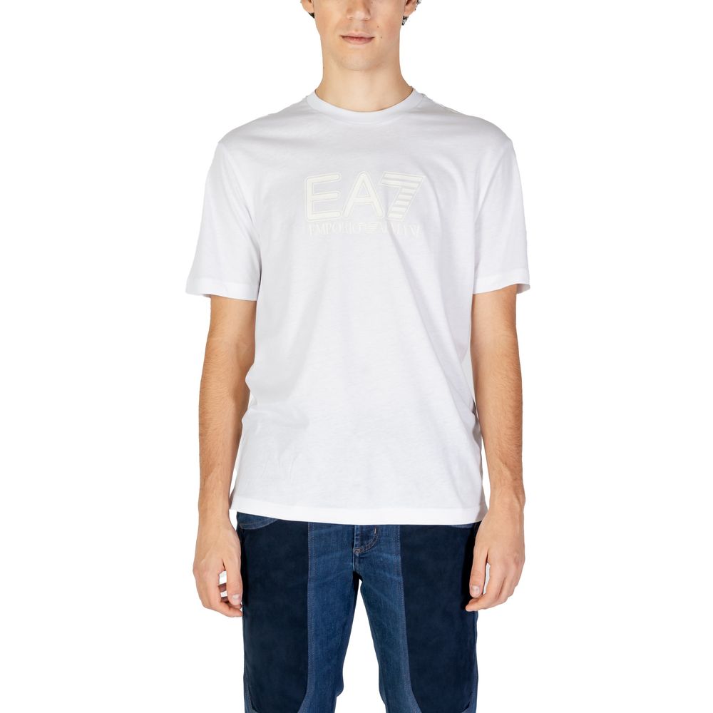 EA7 Emporio Armani Λευκό Βαμβακερό T-Shirt