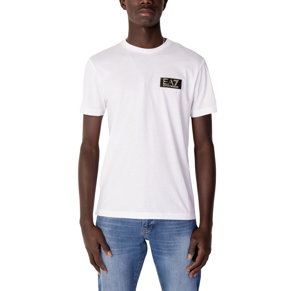 Λευκό Βαμβακερό T-Shirt EA7 Emporio Armani