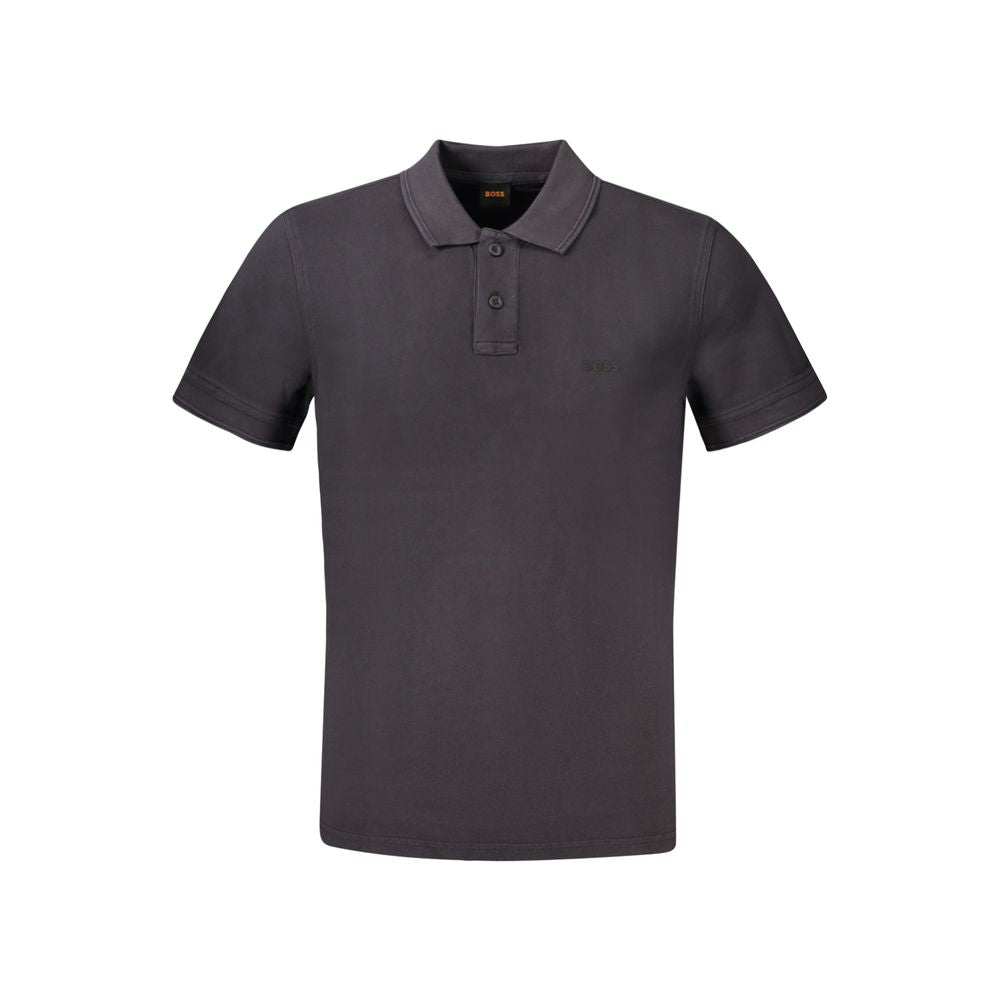 Hugo Boss Black Cotton Men Polo Shirt