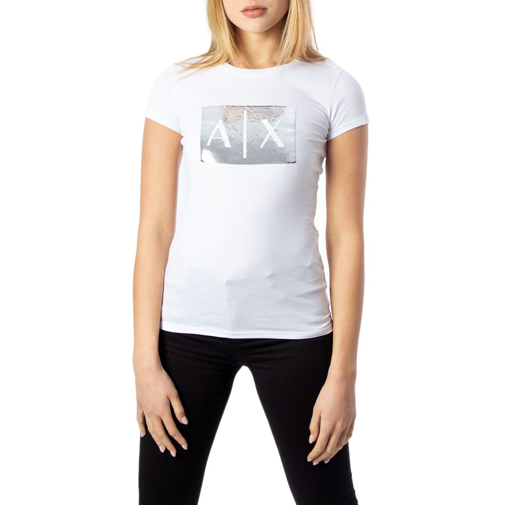 Armani Exchange Λευκά Βαμβακερά Μπλουζάκια & T-Shirt