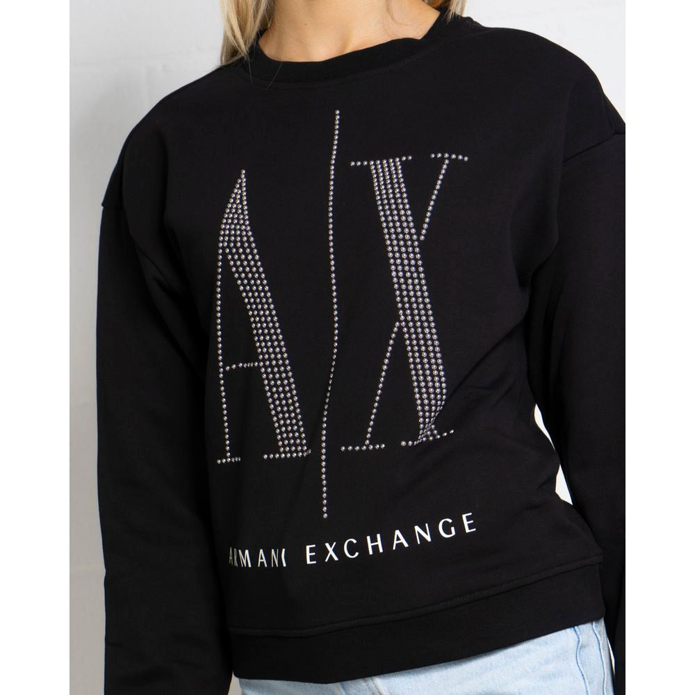 Armani Exchange Μαύρο Βαμβακερό Πουλόβερ