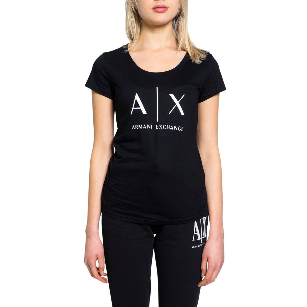 Armani Exchange Μαύρες Βαμβακερές Μπλούζες & T-Shirts