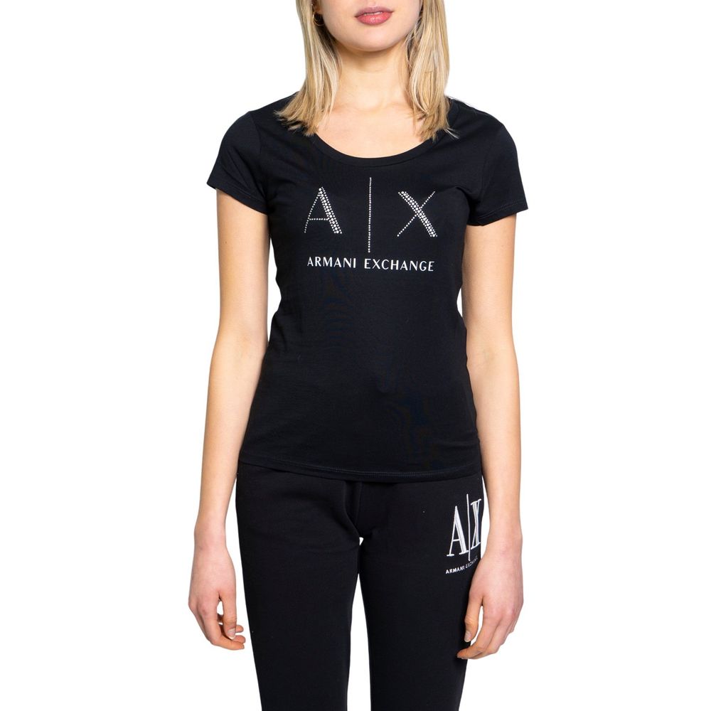 Armani Exchange Μαύρα Βαμβακερά Μπλουζάκια & T-Shirt