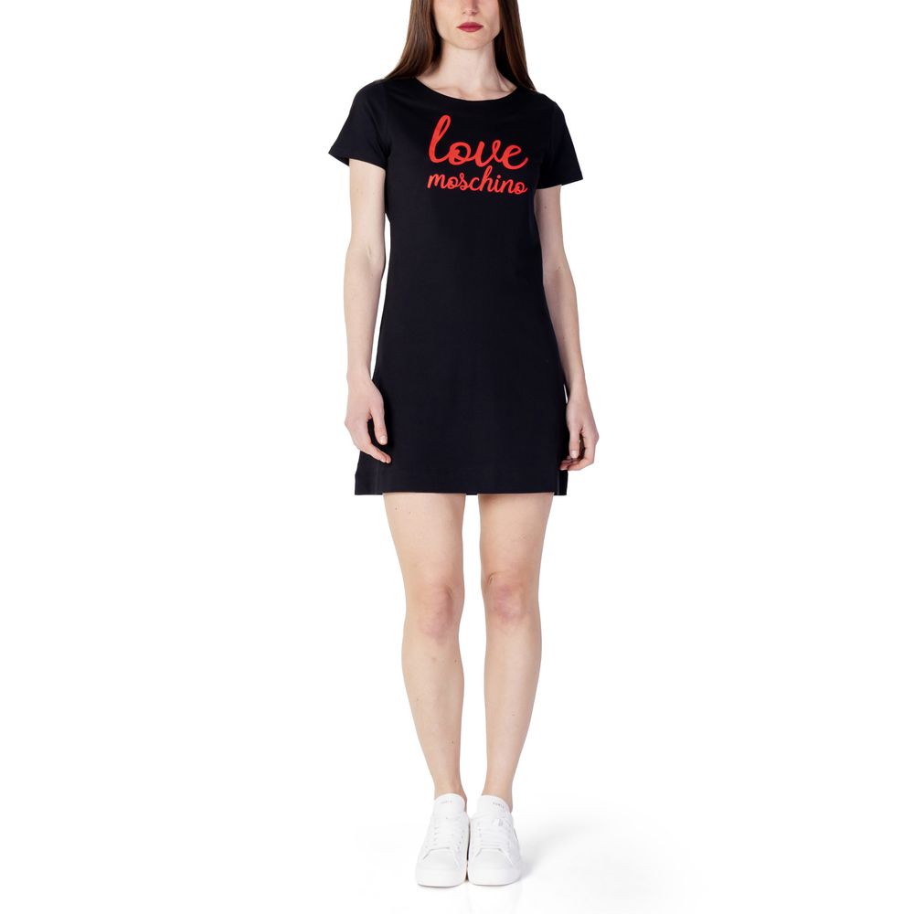 Love Moschino Μαύρο Βαμβακερό Φόρεμα