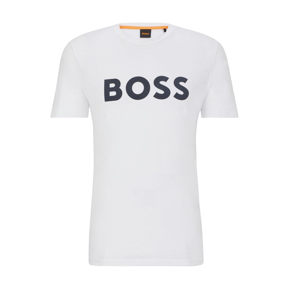 Λευκό Βαμβακερό T-Shirt Hugo Boss