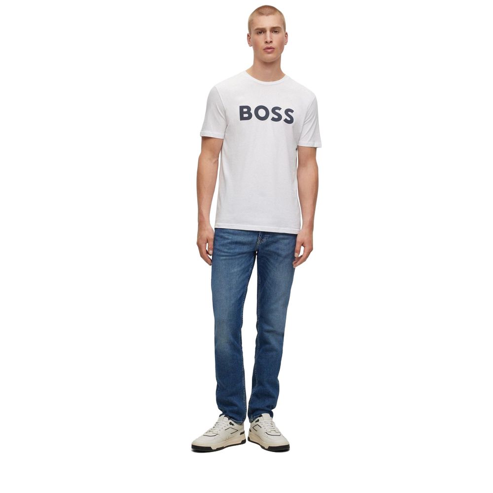 Λευκό Βαμβακερό T-Shirt Hugo Boss