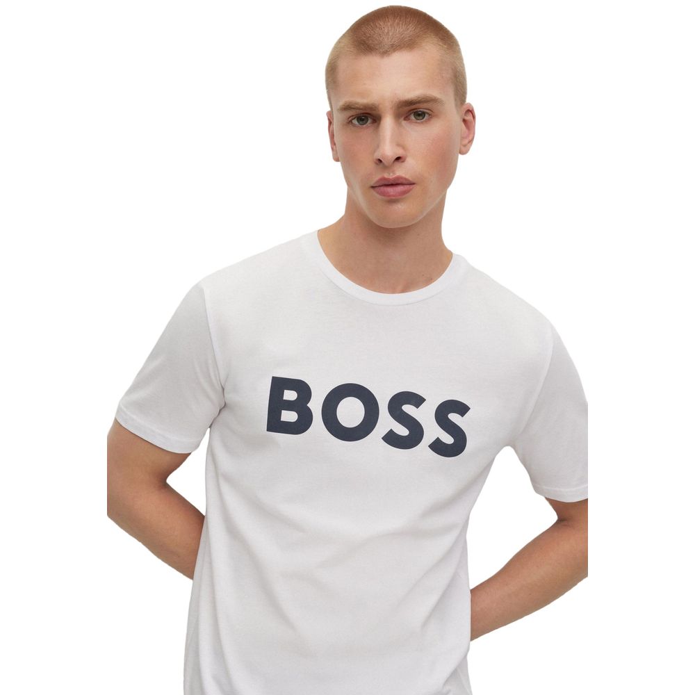 Λευκό Βαμβακερό T-Shirt Hugo Boss