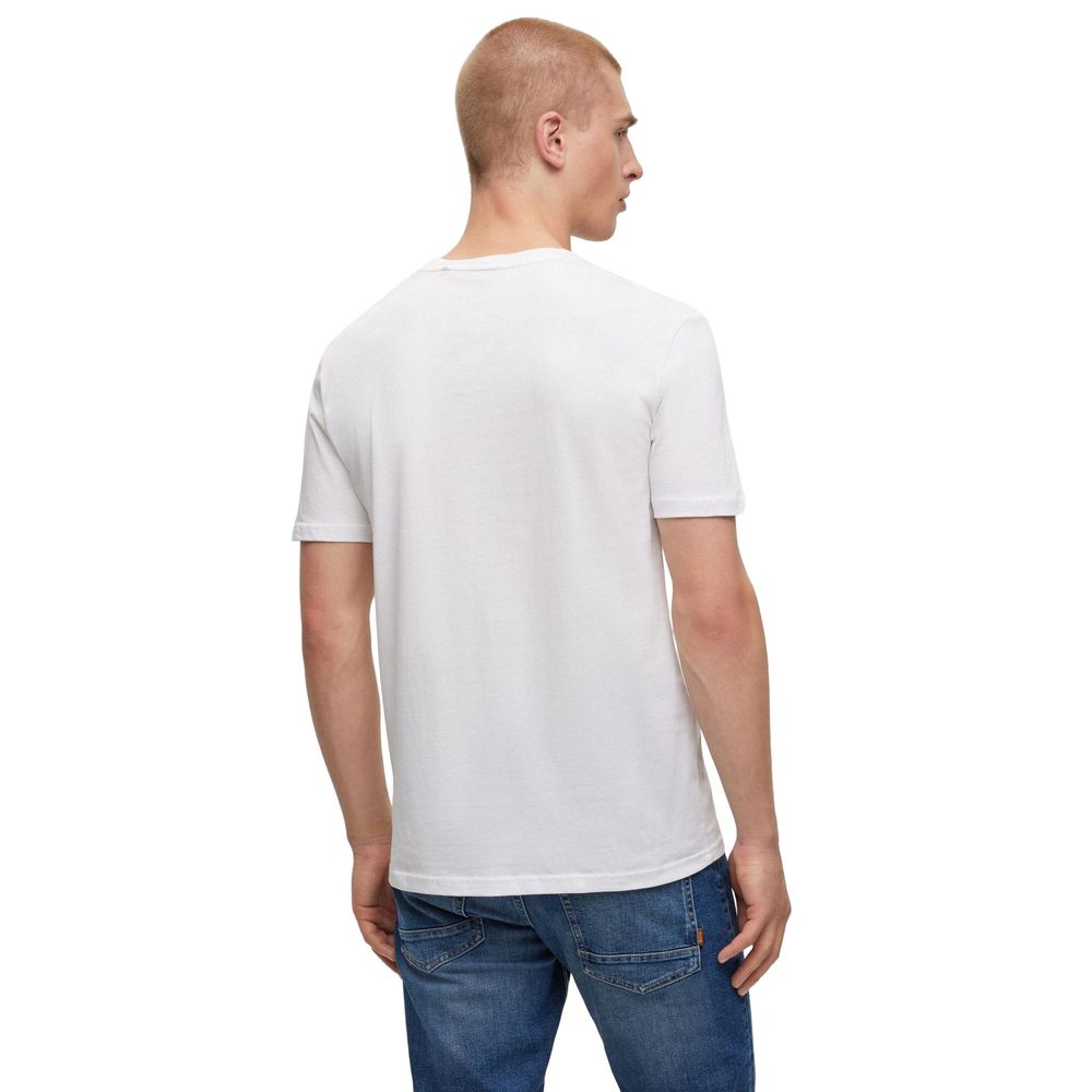 Λευκό Βαμβακερό T-Shirt Hugo Boss